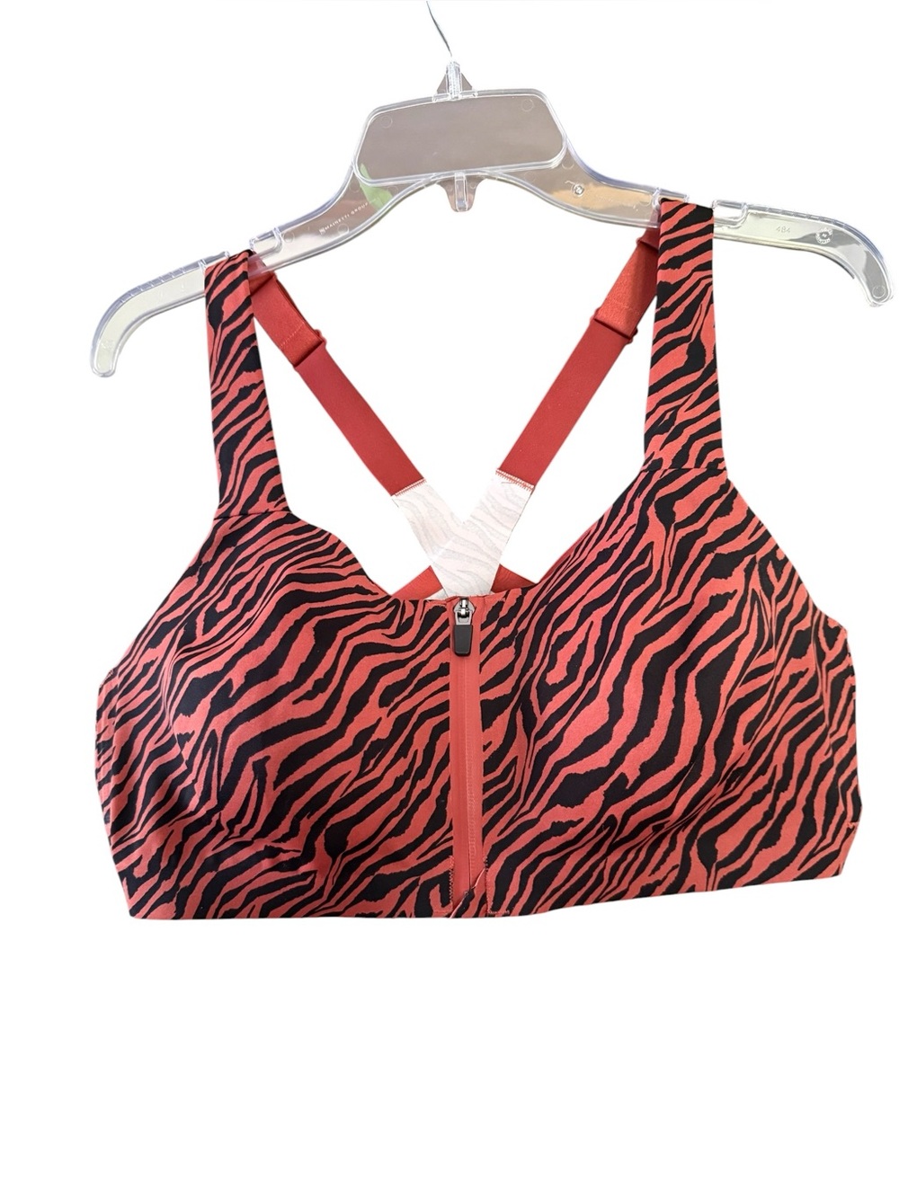 Victoria’s Secret Incredible Knockout Ultra Max Sports Bra 38D Orange Blk Tiger